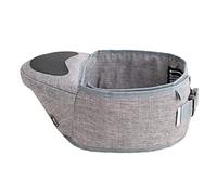 Hippychick Hipseat Baby Carrier, Lightweight Back-Saving Support Waist Stool, Adjustable Strap, Can Carry 6-36 Months Child, Denim Grey