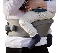 Hippychick Hipseat Baby Carrier, Lightweight Back-Saving Support Waist Stool, Adjustable Strap, Can Carry 6-36 Months Child, Grey