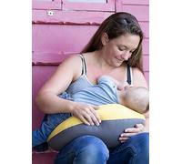 Hippychick Pregnancy, Baby Nursing & Feeding Pillow - Charcoal & Yellow Yellow