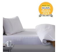 Hippychick Waterproof Fitted Mattress Protector, Cotton, Single Euro Size 90 x 200 cm, White
