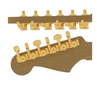 Hipshot Grip-Lock 6 In Line Closed Locking Tuner Upgrade Kits (Gold, RH 6-in-line)