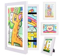 Hipsignal Kids Art Frames, 1 Pack A4 Photo Frame for 150 Pictures, Fillable Front Opening Kids Artwork Display Frame with Mount for Hang or Stand Display Children's Drawings, Art Projects (White)