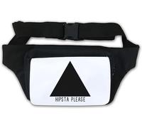 Hipsta Please Hipster Pease Black Triangle Pyramid Logo Waist Bag Fanny Pack White