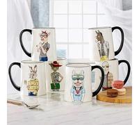 Hipster Animal Coffee Mugs 6pc 17.5 oz. by Signature Housewares