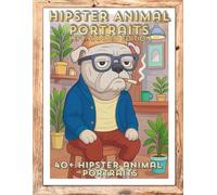 Hipster Animal Portraits Left-Handed Edition: Trendy, Cool, and Creative Animals in Modern Hipster Outfits to Color