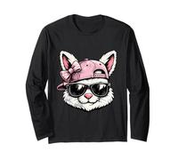 Hipster Bunny Funny Easter Day Egg Hunting Hunter Kids Girls Long Sleeve T-Shirt