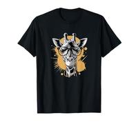 Hipster Giraffe with and Beaded Necklace T-Shirt
