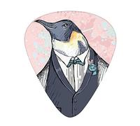 Hipster Guitar Picks 12 Pack Universal ABS Guitar Picks,Illustration of Funny Gentleman Dressed in Style on Color Splashes,for Acoustic and Electric Guitar
