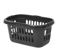 Hipster Laundry Basket Strong Plastic Large Washing Clothes Storage Hamper - Black Colour