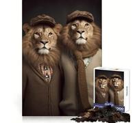 Hipster Lion Brothers 1000 Piece Puzzle For Teenagers Pastime Game Tight Connection Home Play Unique Gift (38x26cm)