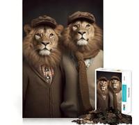 Hipster Lion Brothers Jigsaw Puzzles for Adults 1000 Pieces Leisure Game Nice Thick Fun Activity (50x75cm)