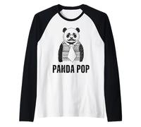 Hipster Panda Dad Funny Animal Lover Panda Pop Raglan Baseball Tee