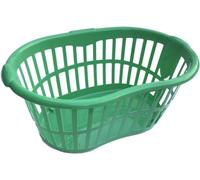 Hipster Plastic Laundry Basket with Handles 34L Large Storage Hamper for Washing Clothes Nursery Home Organisation & 11L Wash up Bowl (34L Basket Green)