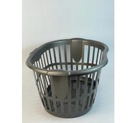 Hipster Plastic Laundry Basket with Handles 34L Large Storage Hamper for Washing Clothes Nursery Home Organisation & 11L Wash up Bowl (34L Basket Grey)