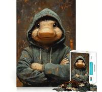 Hipster Platypus Portrait Jigsaw Puzzles 1000 Pieces for Teenagers Brain Think Serene Game Real Challenge Santa Gift (50x75cm)