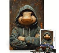 Hipster Platypus Portrait Puzzles for Adults 1000 Piece Cognitive Train Perfect Connection Pattern Build Art Display (38x52cm)