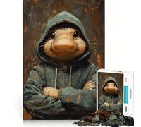 Hipster Platypus Portrait Puzzles for Adults 1000 Piece Cognitive Train Perfect Connection Pattern Build Art Display (38x52cm)
