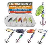 Hipster Pro Pack Trout Spinners - Proven Inline Spinner Baits, Premium Rooster Tail Fishing Lures for Trout and Salmon River Fishing, 100% USA Made by Hofmann's Lures (Glitter Series)
