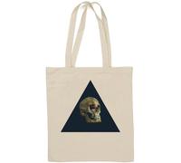 Hipster Skull Triangle Death Art Natural Cotton Tote Bag White