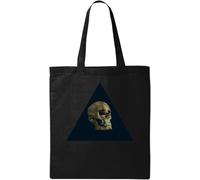Hipster Skull Triangle Death Art Natural Ecological Cotton Tote Bag Black