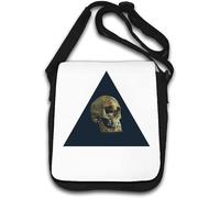 Hipster Skull Triangle Death Art Shoulder Bag White