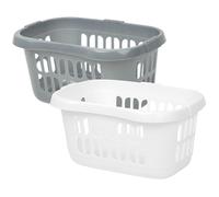 Wham Laundry Basket Casa Hipster – Large 60L Plastic Tidy Organiser – Silver