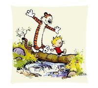 HipsterOne Calvin and Hobbes Throw Pillow Case Cushion Cover Custom Zip Pillowcase (Standard 18x18 inch)