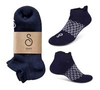hipSwan Merino Wool Golf Socks Navy Blue For Men And Women - Anti-Blister Moisture Wicking Compression Arch Cushioned Ankle Low Cut - Running Hiking Cycling UK