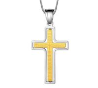 Hipunk Bible Verse Cross Necklace - Men Stainless Steel Christian Religious Scripture Cross Pendant Dog Tag Cross Prayer Philippians Crucifix Jesus Rotatable Necklace for Women, Stainless Steel, No
