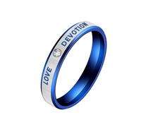 Hipunk Couple's Love Token Stainless Steel Rings - Forever Love Romantic Matching Bands for Wedding Engagement Promise Rings for Men Women Available in Blue, Gold, and Purple, Stainless Steel, No