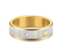 Hipunk Couple's Love Token Stainless Steel Rings - Forever Love Romantic Matching Bands for Wedding Engagement Promise Rings for Men Women Available in Blue, Gold, and Purple, Stainless Steel, No