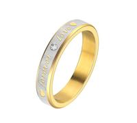 Hipunk Couple's Love Token Stainless Steel Rings - Forever Love Romantic Matching Bands for Wedding Engagement Promise Rings for Men Women Available in Blue, Gold, and Purple, Stainless Steel, No