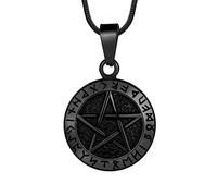 Hipunk Pentagram of Brisingamen Pendant Mens 316L Stainless Steel Witchy Tetragrammaton Pentacle Eliphas Levi's Pentagram Necklace Wiccan Pagan Magical Star Satanism Jewelry SP0061B
