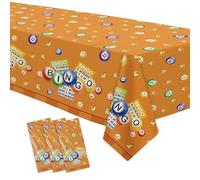 HIPVVILD Bingo Decorations Party Tablecloth, 3 Pack Disposable Bingo Birthday Party Supplies Table Cover, 55in x 86in