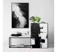 HIPWST Abstract Marble Style Black White Gray Wall Art Poster Bar Cafe Bedroom Office Home Decor Canvas Painting 80x120cmx2 Frameless