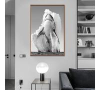 HIPWST Animal Canvas Great White Shark Black White Wall Art Posters and Prints Painting Picture Modern Home wall Decor gift 50x70cm Frameless