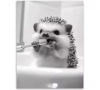 HIPWST Black and White Animal Toilet Paper Poster Gift Poster Prints Canvas Wall Art Picture Funny Bathroom Decor 70x100cm InternalFrame