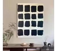 HIPWST Black Textured canvas Wall Art Black and White Abstract Art Painting Large Neutral Wall Decor Living Room 70x100cm Frameless