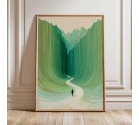 HIPWST Classic Green Abstract print and Poster of Looking for An Exit in The Mountains Do Not Give Up Canvas Painting(50x70cm/InternalFrame)