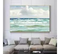 HIPWST Classic Sunlight Beach Natural Landscape Canvas Print Sea Scenery Posters Art Wall Picture Gallery Decor 20x40cm InternalFrame