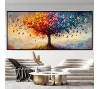 HIPWST Large size Tree of Life Canvas Art Printing and poster Abstract Geometric Kitchen Classic Modern Wall Decor(45x135cm/Frameless)