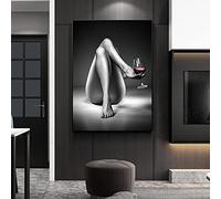 HIPWST Mordern Sexy Nude Women Wall Art Canvas Prints Posters Paintings Naked Lady Portrait Picture for Living Room Home Decor 80x100cm Frameless