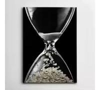 HIPWST Time is Money Motivational Wall Poster and Print Canvas Wall Art Painting Dollar in Hourglass Office Decor 50x70cm Frameless