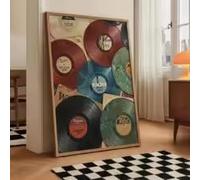 HIPWST Vintage Record Eclectic Wall Art Canvas Printed Painting Trendy Art Retro Eccentric Prints Music Poster Home Decor(50x70cm/InternalFrame)