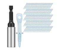 Hipzeepo 100Pcs 2Inch Eye Self Tapping Drilling Point Screw Zinc and 1pcs 2-5/8Inch Driver, Sturdy Eye Self Drill Screw