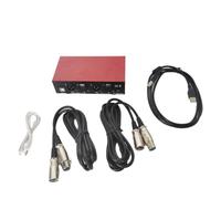 Hipzeepo 48V Phantom Power Supply USB Dual Mixed Output for Condenser Microphones Music Recording Equipment with Double XLR Cable