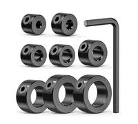 Hipzeepo 9 PCS Drill Bit Stop Collar Set with Allen Wrench, Adjustable Depth Stopper, Imperial Size Markings - 1/8" to 5/8"