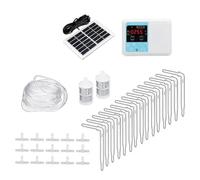 Hipzeepo Automatic Drip Irrigation Device Double Pump Controller Timer System Solar Powered Intelligent Watering for Plants