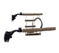 Hipzeepo Bird Swing Ladder Flexible Interactive Wooden Cage Perch Bird Playground Swing Hammock for Lovebirds Goldens A