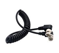 Hipzeepo Camera PU Spring Wire Right Angle BNC to Right Angle BNC Video Cable Coaxial Cable